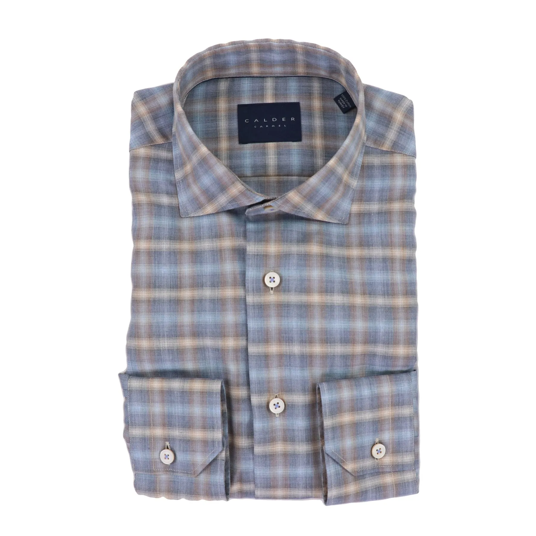 Calder Lightweight Luxury Flannel Sport Shirt in Chambray