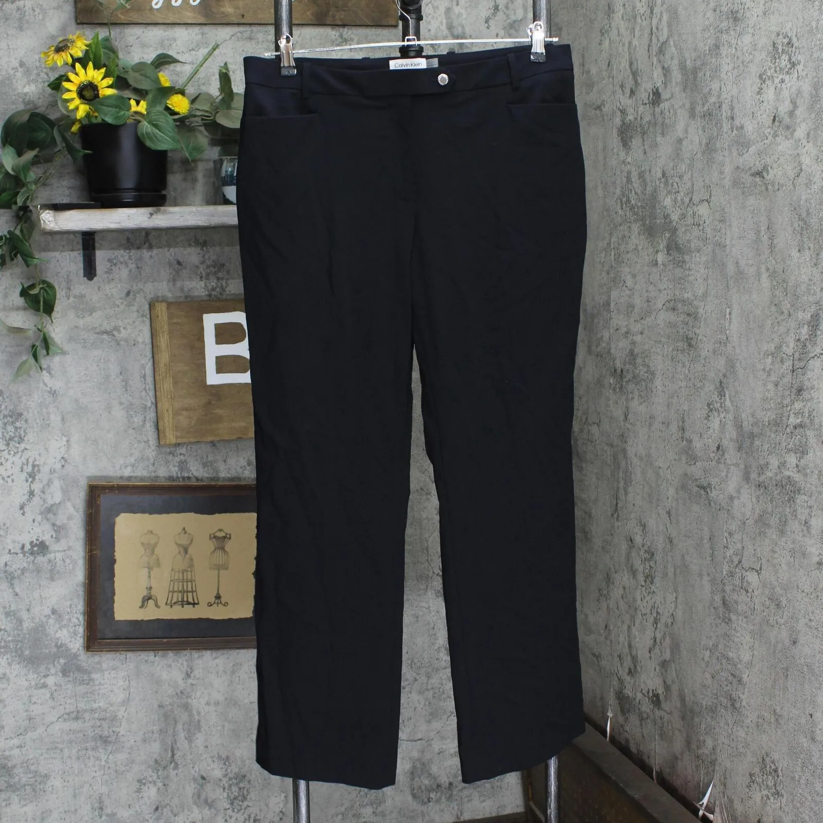Calvin Klein Women's Modern Fit Trousers CPE3036O Navy Blue 14P