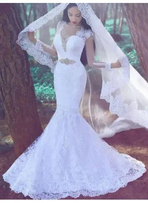 cap sleeve white wedding dresses for bride vestido de noiva de seria mermaid lace applique elegant wedding gown 2021