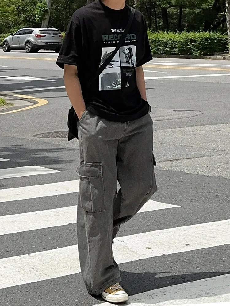 cargo denim pants