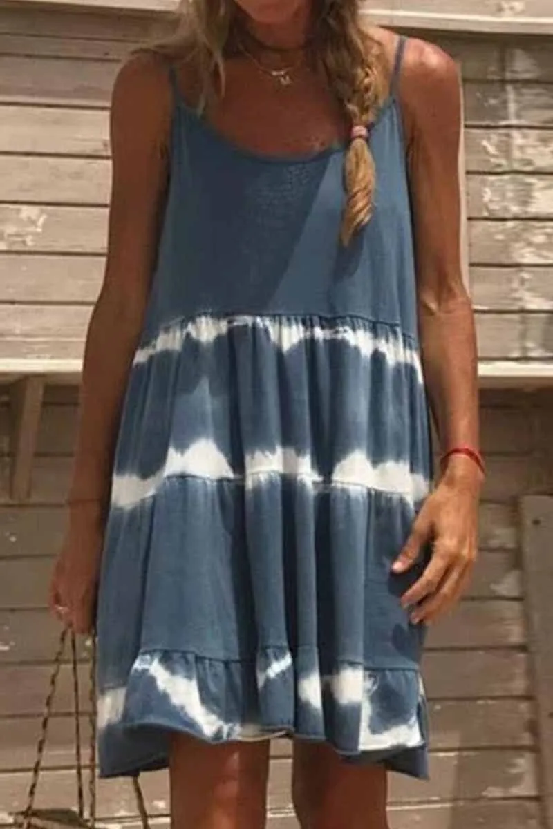 Casual Contrast Color Short Skirt