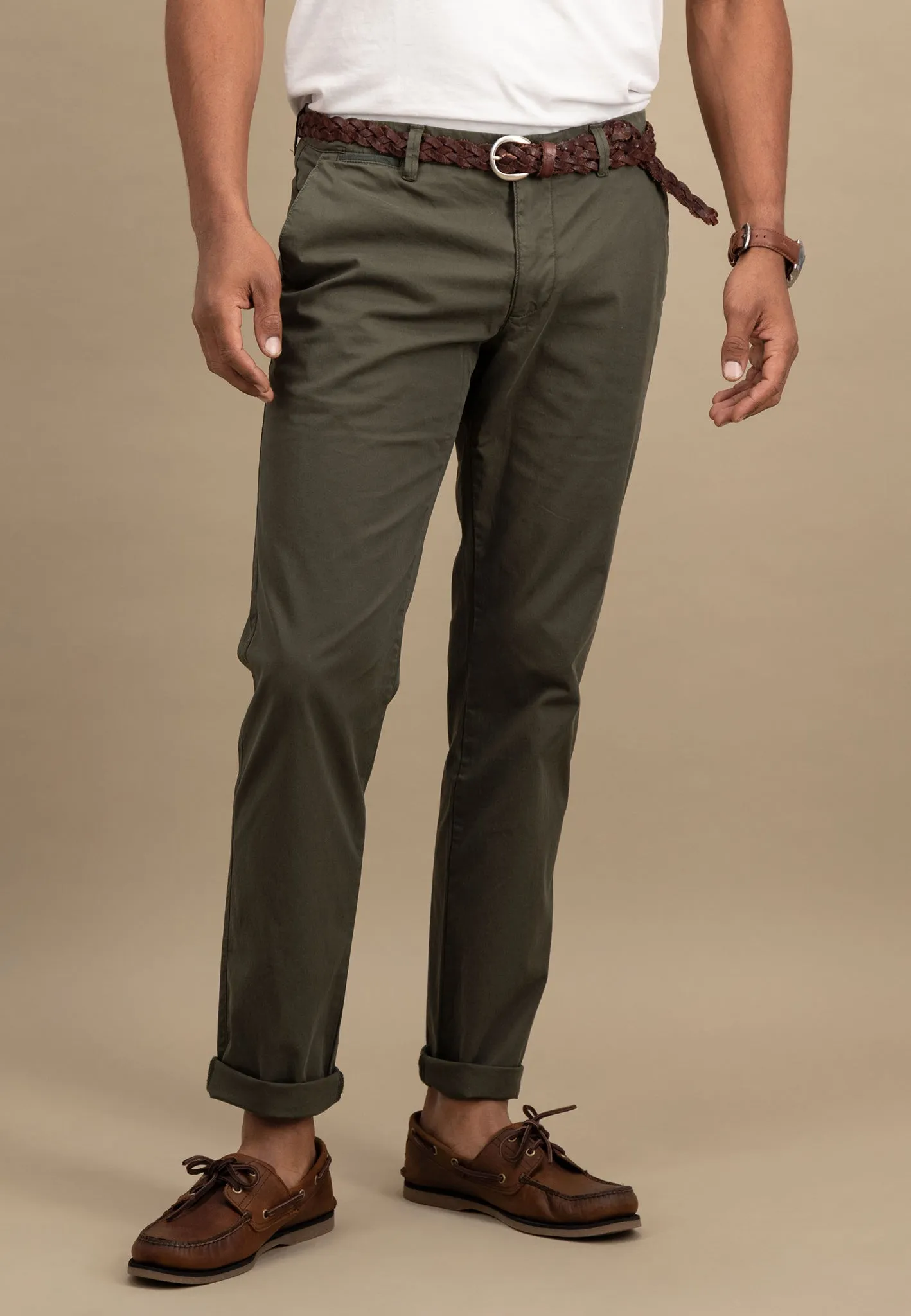 Casual-Fit Chino-Hose aus Baumwoll-Stretch
