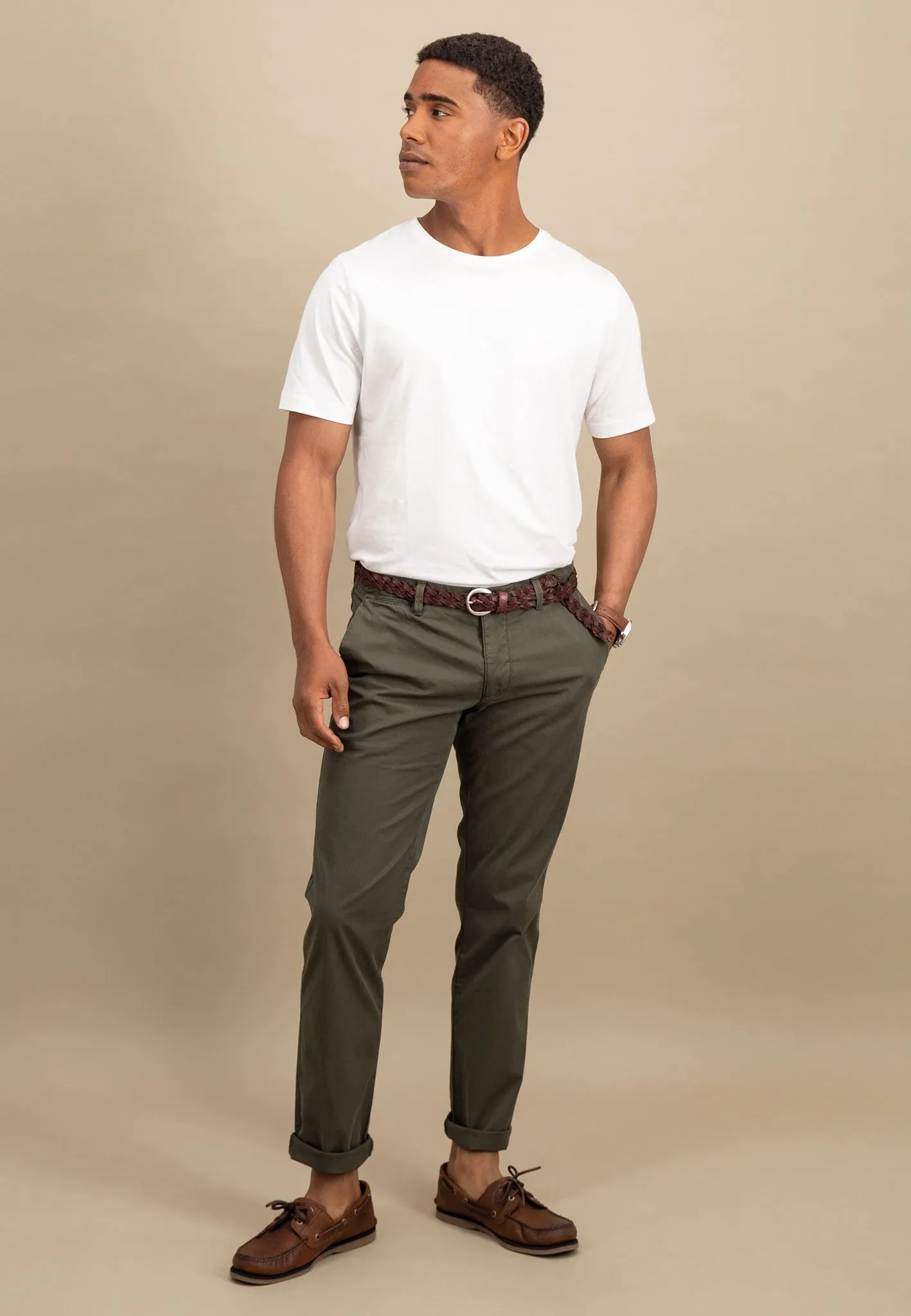 Casual-Fit Chino-Hose aus Baumwoll-Stretch