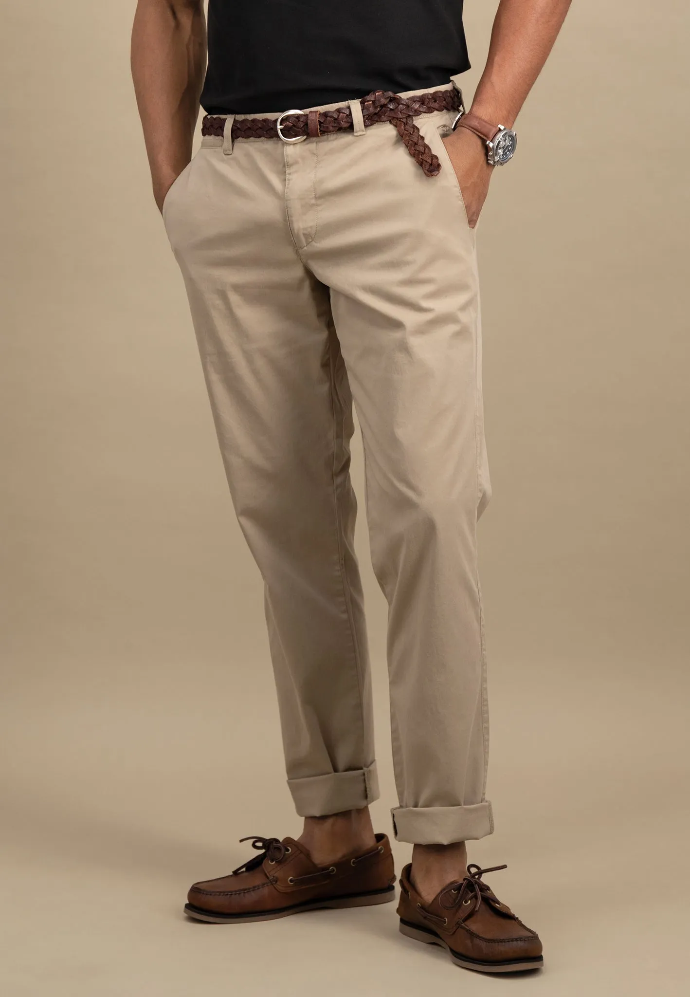 Casual-Fit Chino-Hose aus Baumwoll-Stretch