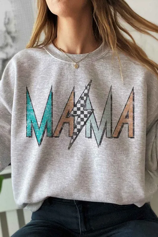 CHECKER LIGHTNING MAMA GRAPHIC SWEATSHIRT