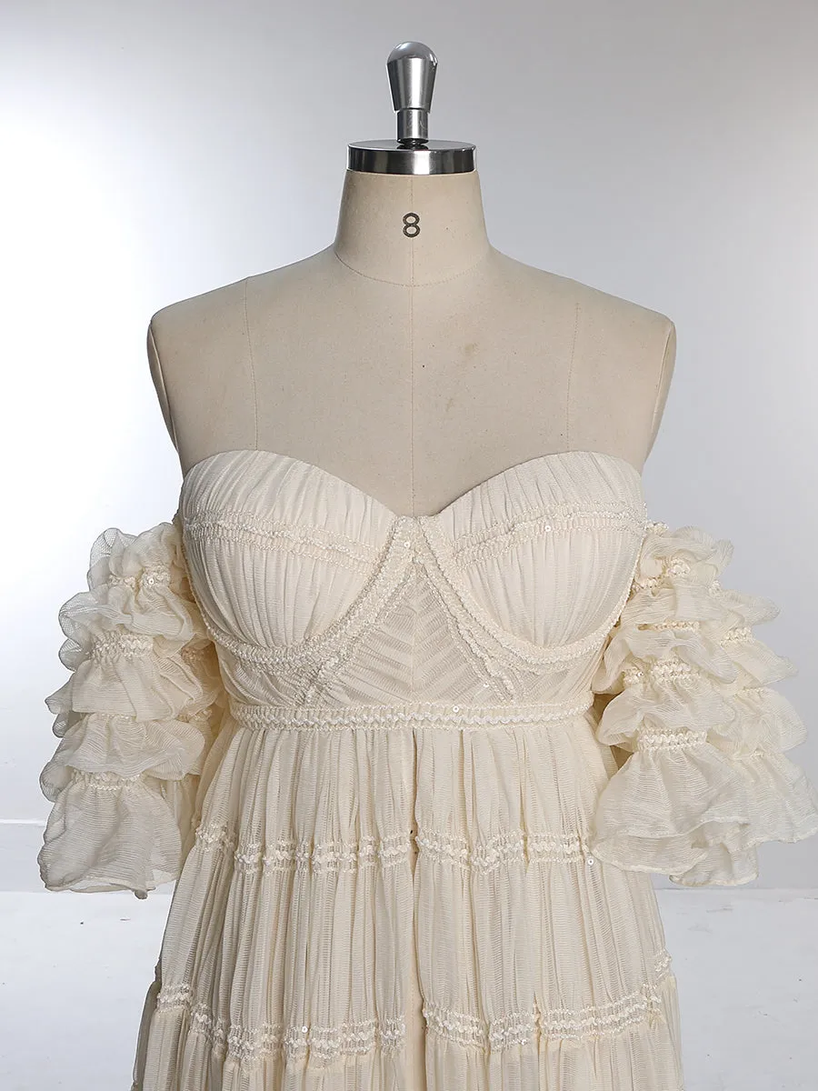Chiffon Corset Photoshoot Dress Bohemian Maternity Dress for Special Occasions YEWEN YW231033