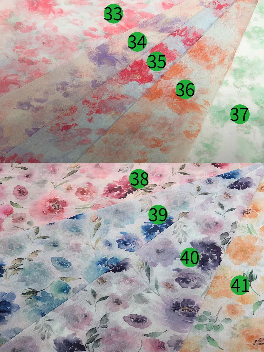 Chiffon Print 2 Pieces Set Dress for Photo Shoot Woman Maxi Dress YW230317