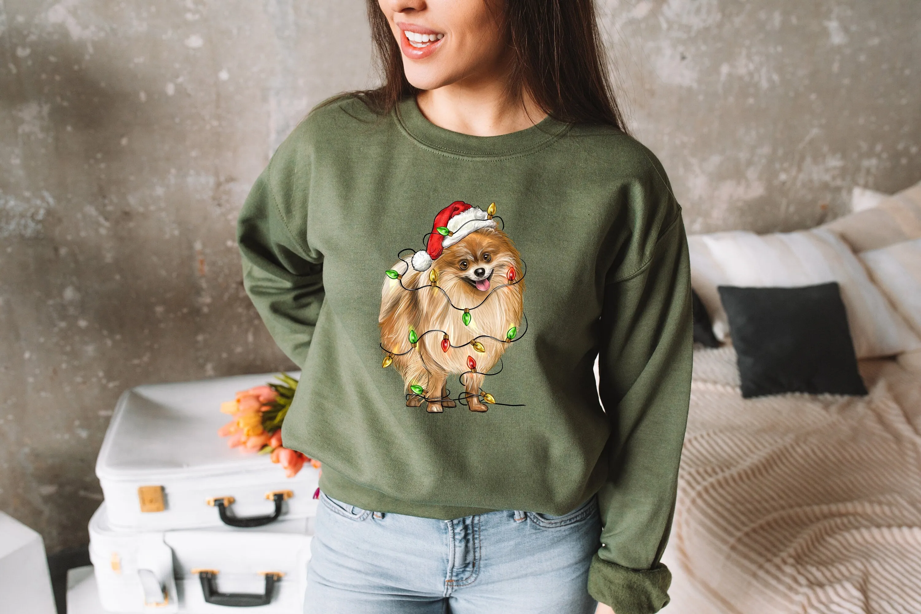 Christmas Pomeranian Custom Sweatshirt