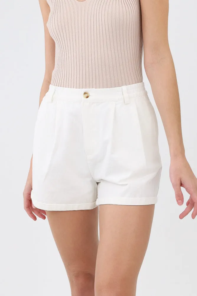 Classic Pleated Shorts -Olive