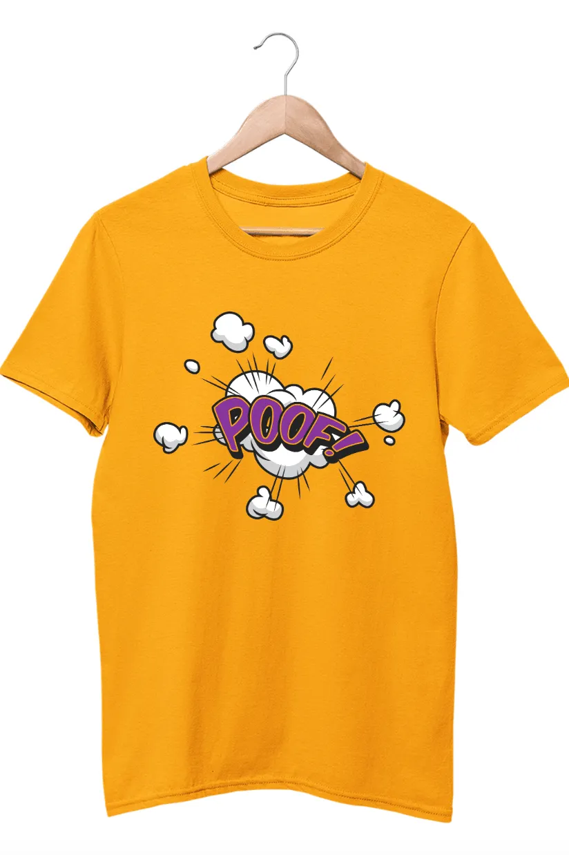 Comic Expression POOF Mustard Yellow T-Shirt For Boys