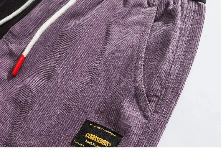 Corduroy Color Block Cargo Pants