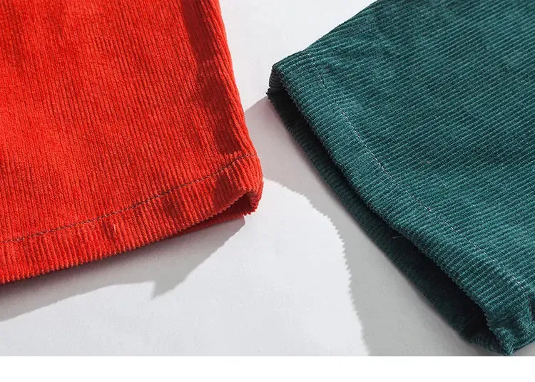 Corduroy Color Block Cargo Pants