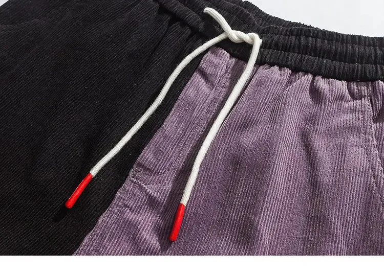 Corduroy Color Block Cargo Pants