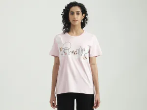 Cotton Printed Round Neck Women T-shirts