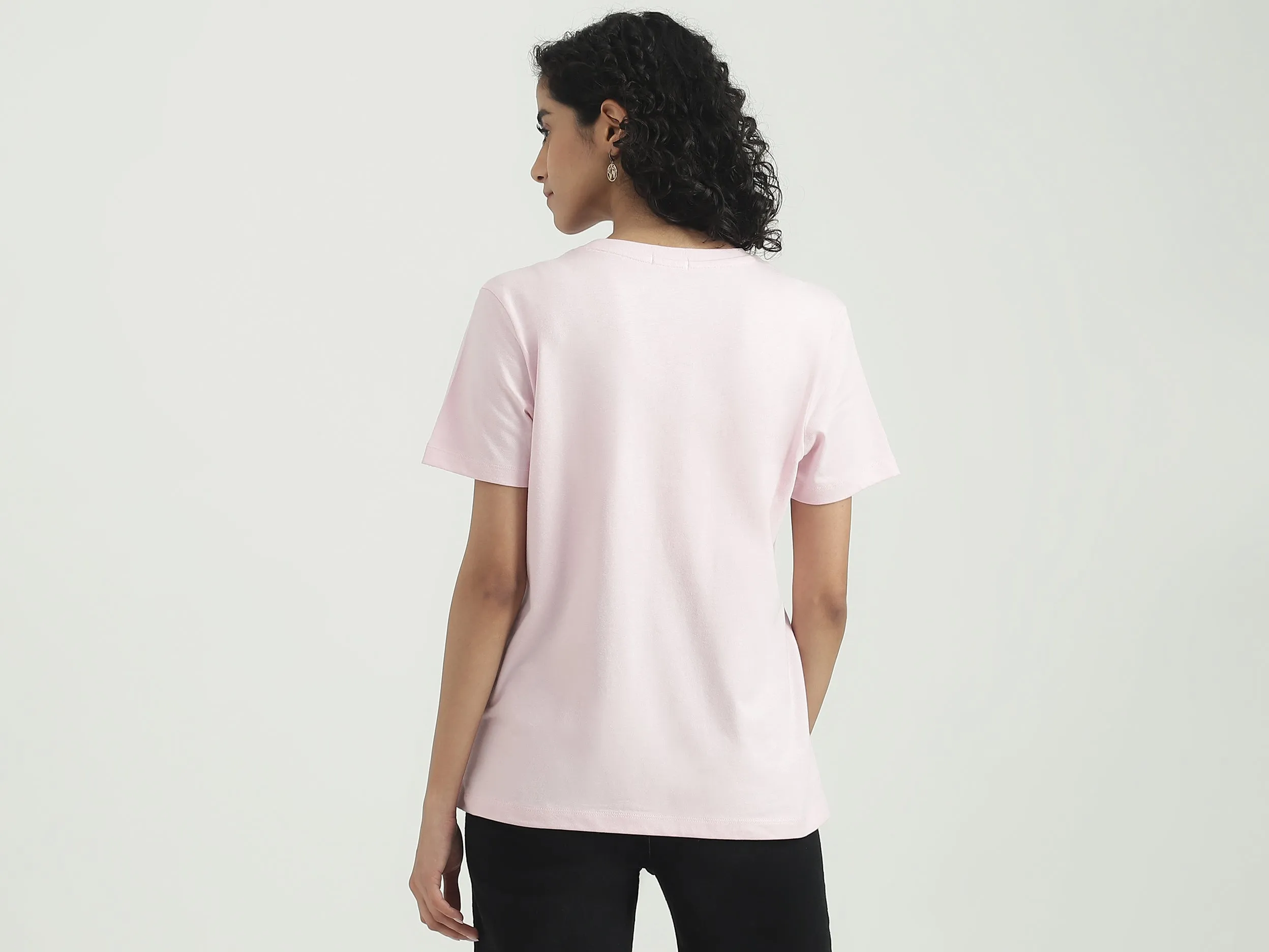 Cotton Printed Round Neck Women T-shirts