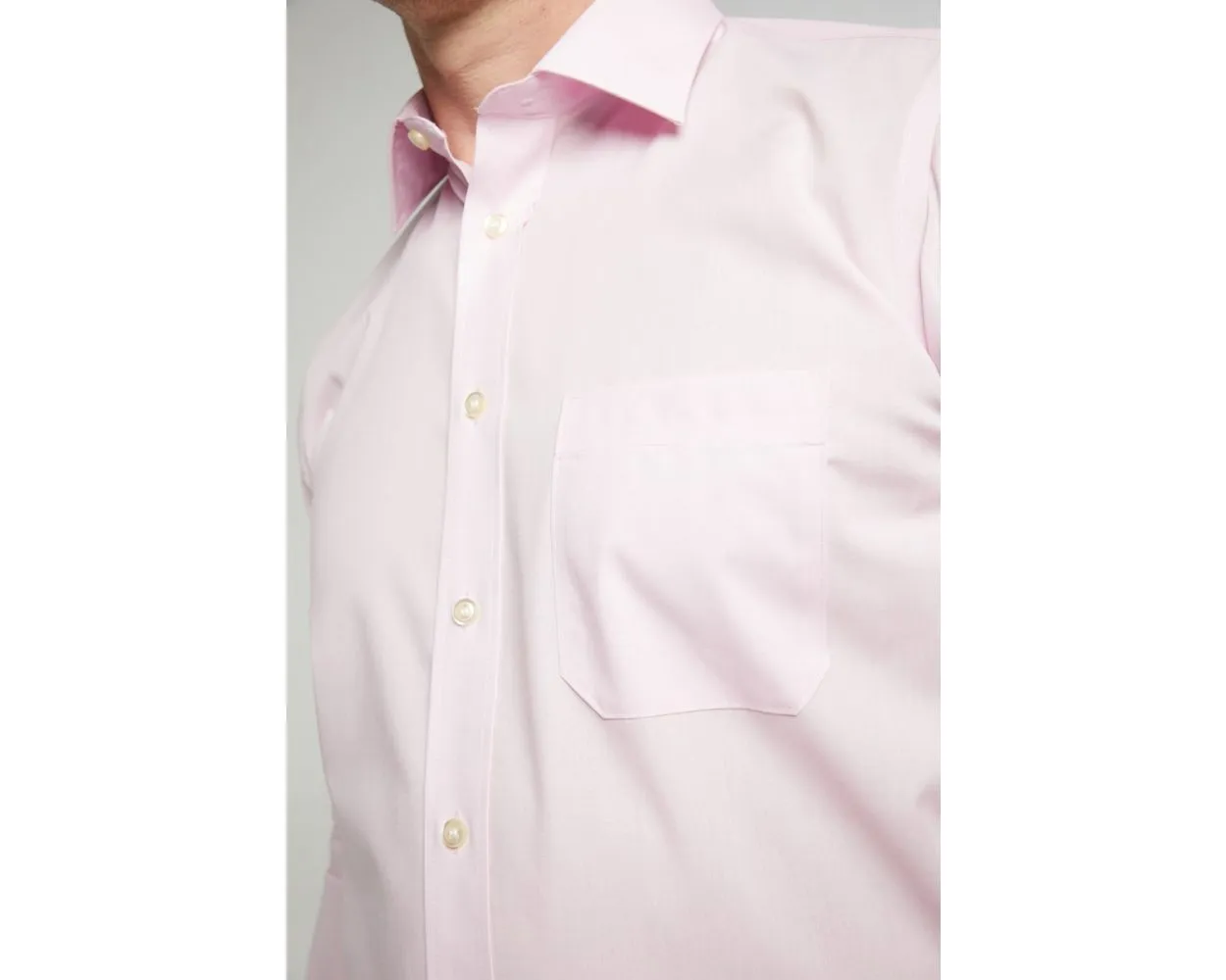 Cotton-Rich Non Iron Long Sleeve Shirt - New Pink