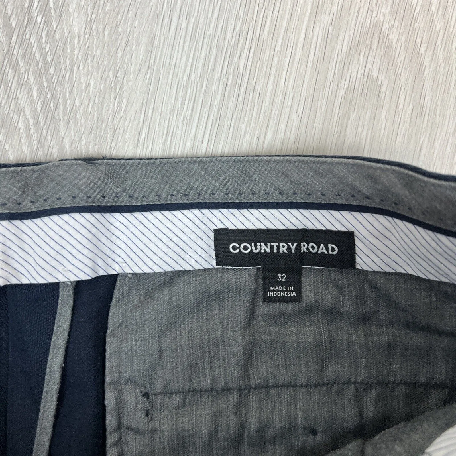 Country Road Mens Navy Blue Chino Pants Size 32