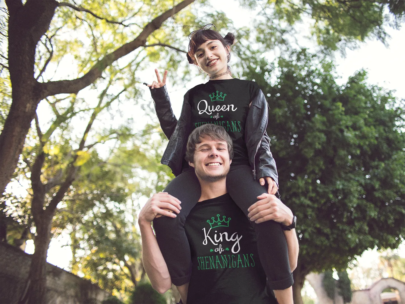 Couples Shirts Queen and King of Shenanigan St Patricks Outfits