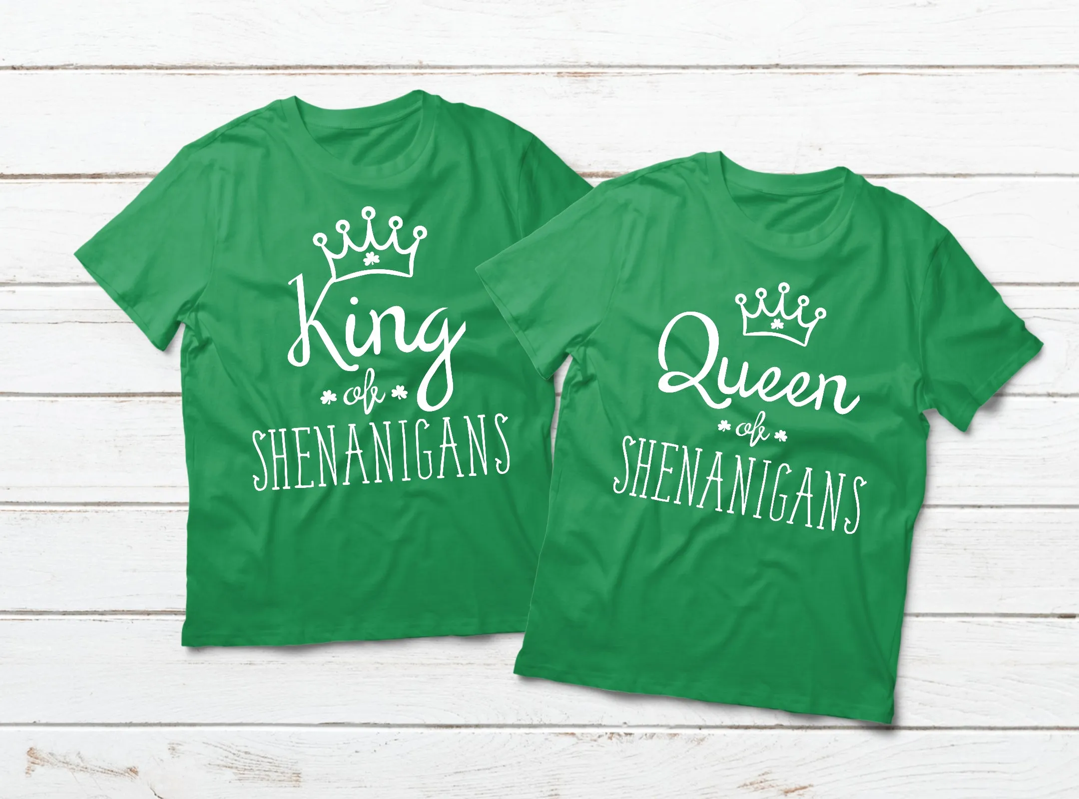 Couples Shirts Queen and King of Shenanigan St Patricks Outfits