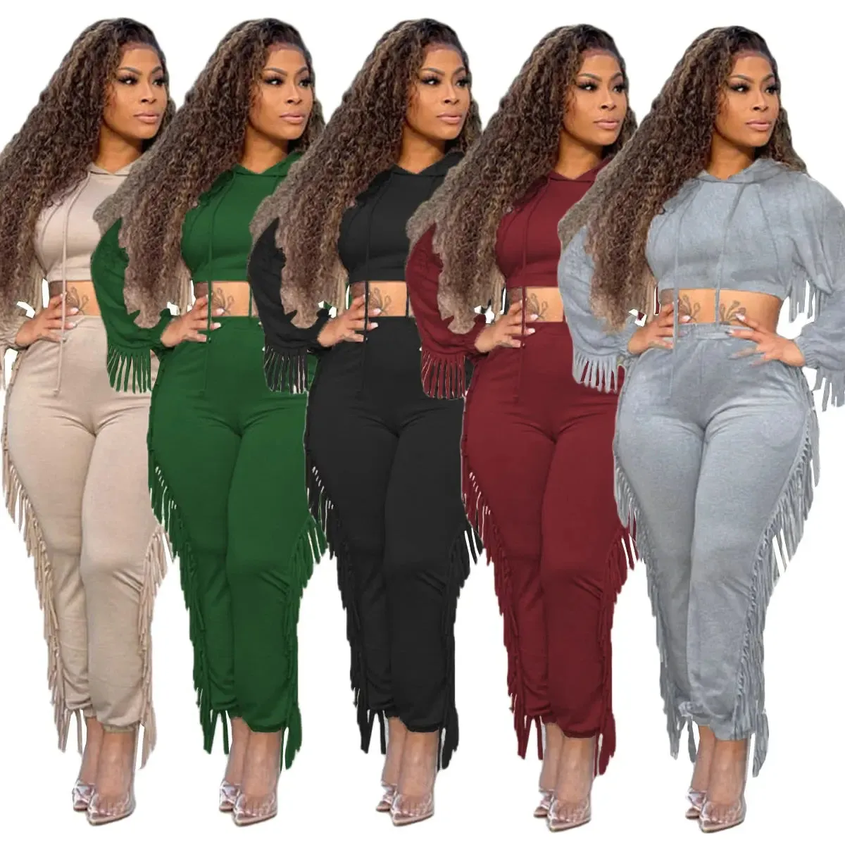Crop Tassel Shirt and Pants Set