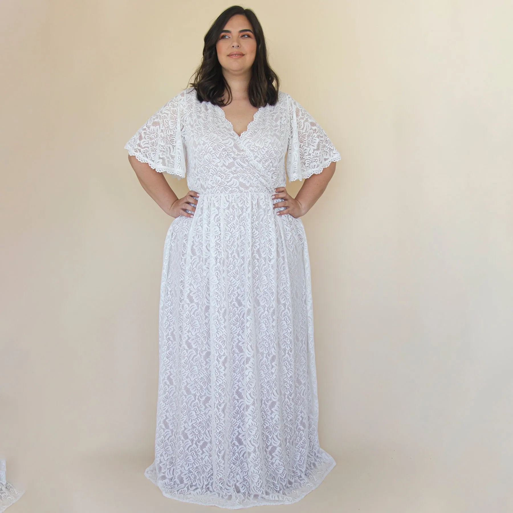 Curvy dress with pockets #1314