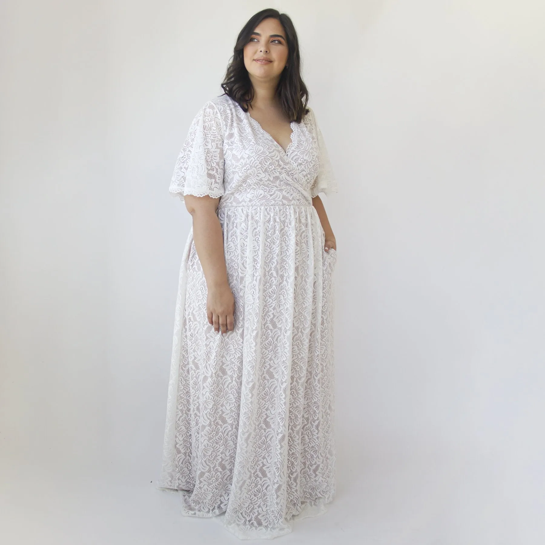 Curvy dress with pockets #1314