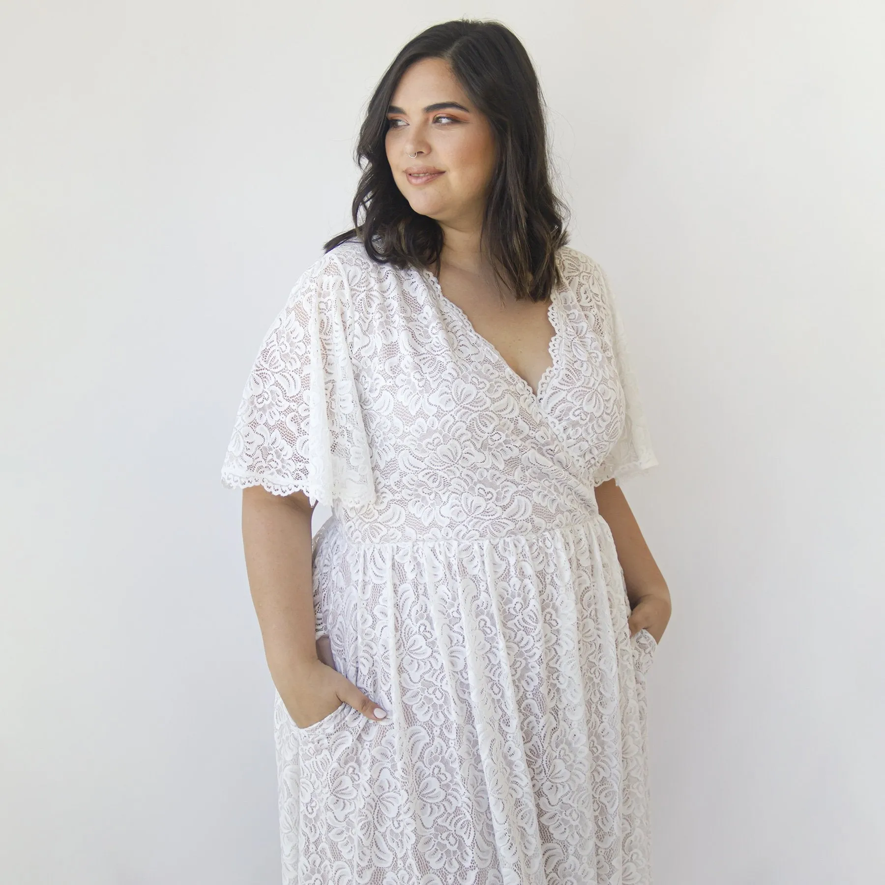 Curvy dress with pockets #1314