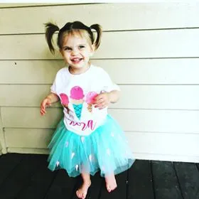 Custom Ice Cream Birthday Or Party Kid's Tee Or Bodysuit