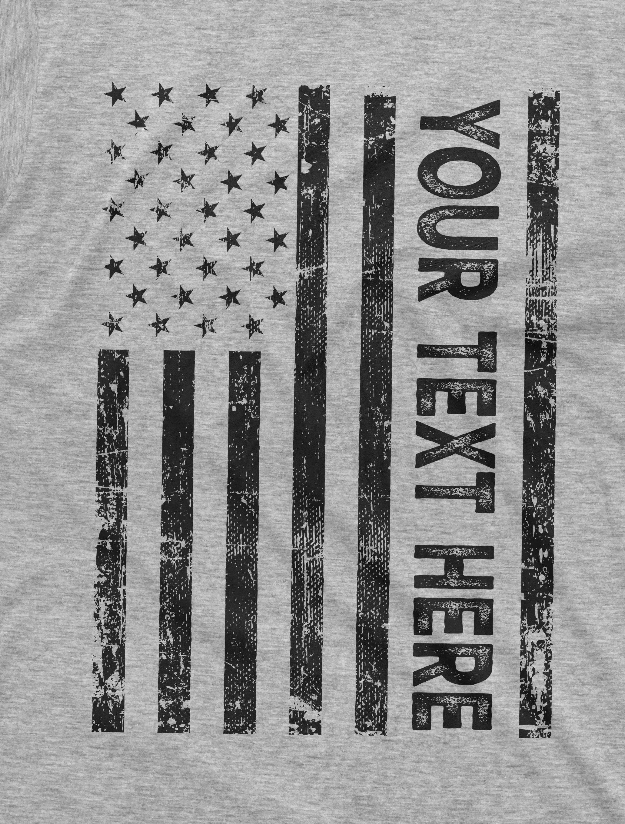 Custom USA Flag Men's T-shirt Add your text American flag Father's day 4th of July customizable Tee Shirt for Him Papa Dad Father Tee