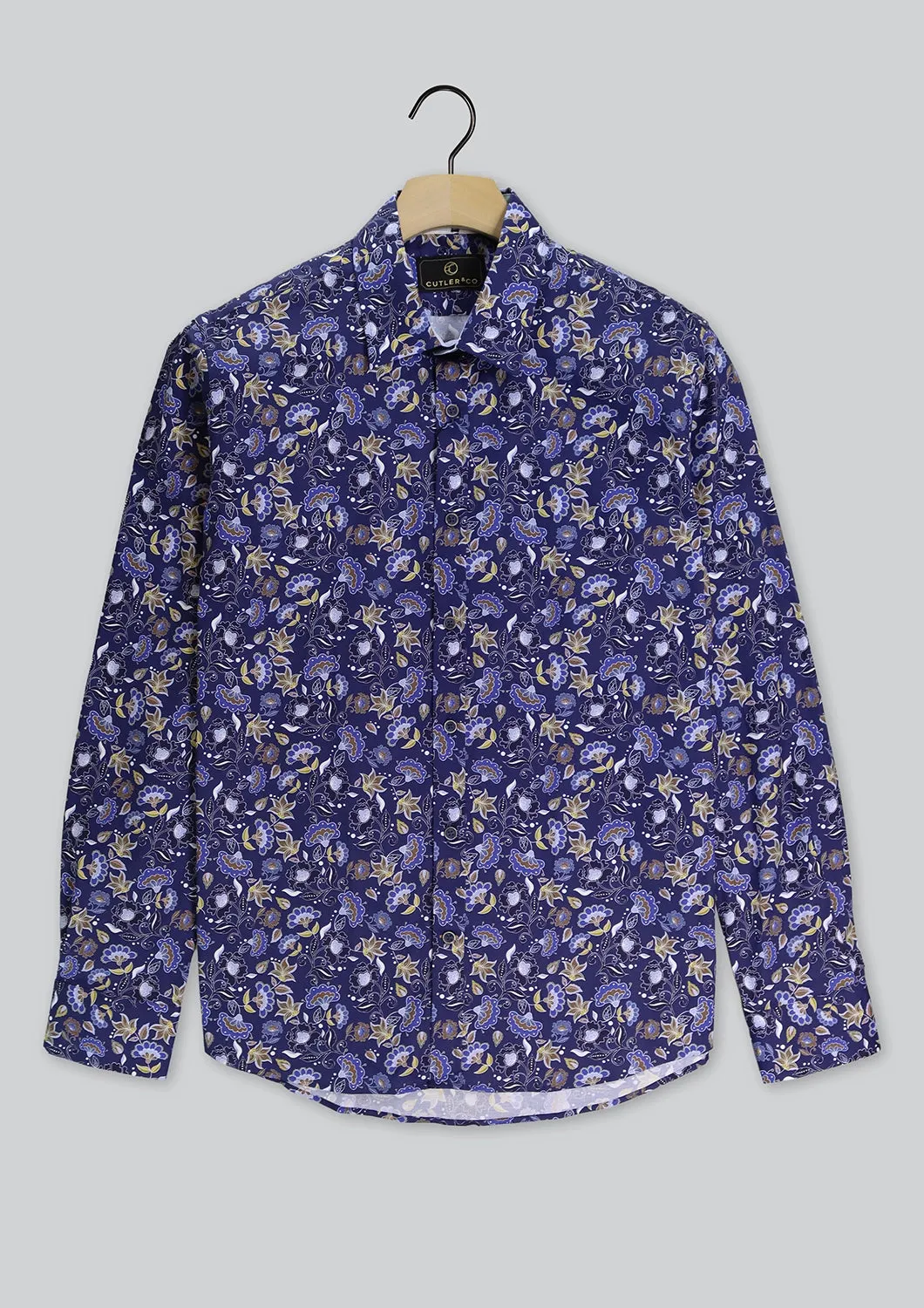 CUTLER & CO BLAKE L/S ALL OVER PRINT STRETCH COTTON SHIRT CS21349
