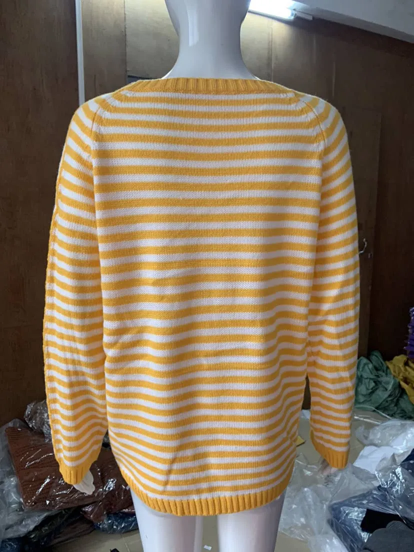 CWOSWL0811_ Long Sleeve Loose Neck Pullover Sweater: GREY / (XL) 1