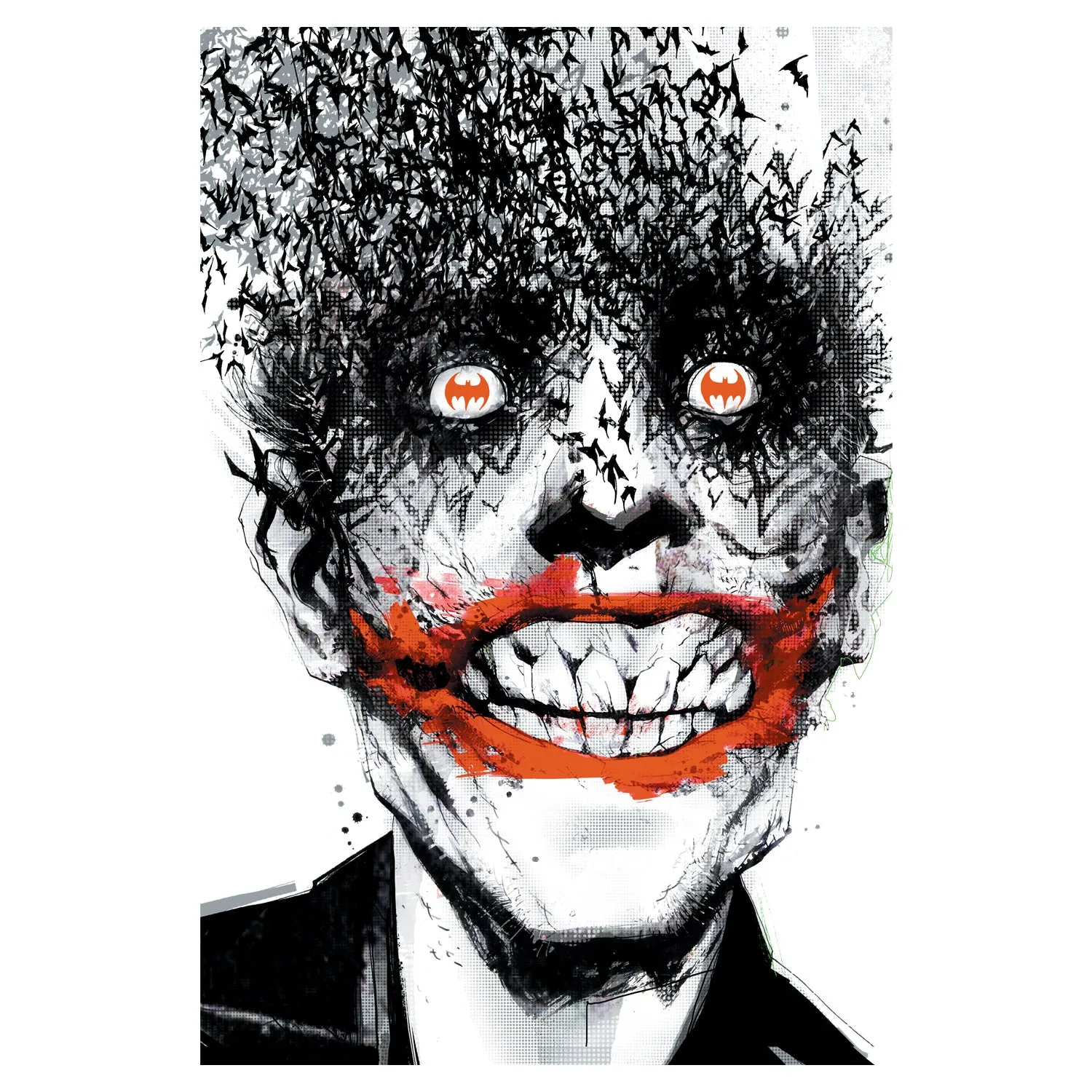 DC Comics Joker Comic Cover Bats Jock 01 Official Men's T-Shirt (White)