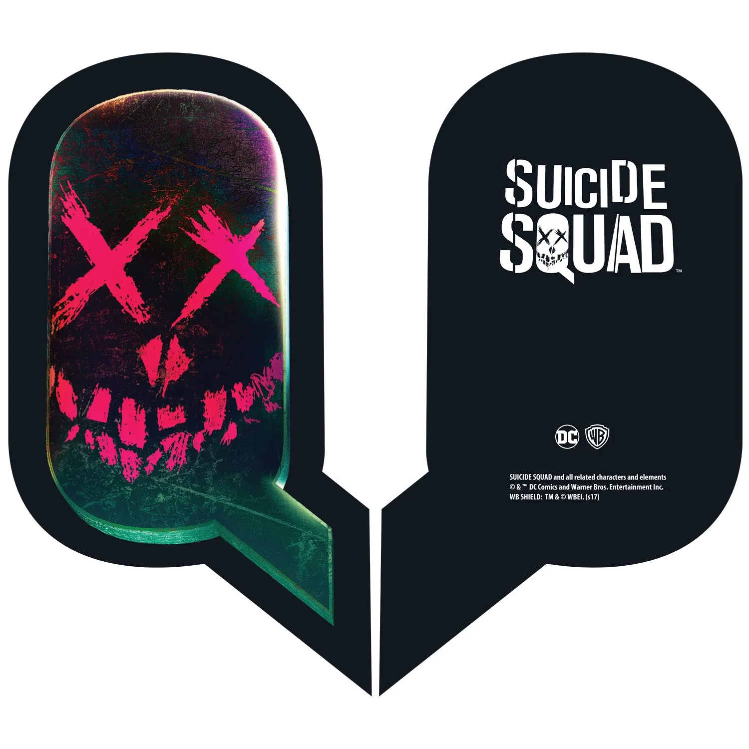 DC Suicide Squad Harley Quinn Joker Face Tattoo Official Men's T-shirt (Black)