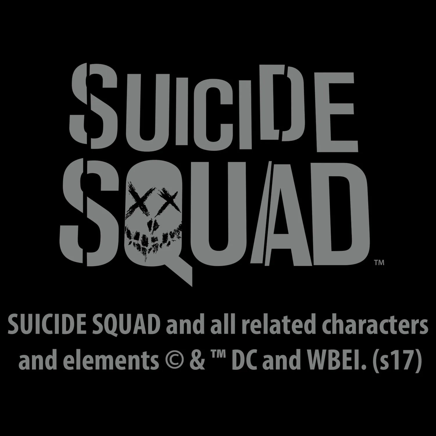 DC Suicide Squad Harley Quinn Joker Face Tattoo Official Men's T-shirt (Black)