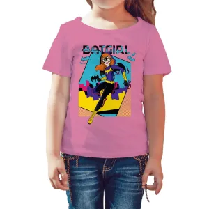 DC Super Hero Girls Batgirl Pop Wow Framed Official Kid's T-Shirt (Pink)