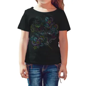DC Super Hero Girls Wonder Woman Diamante Charge Official Kid's T-Shirt (Black)