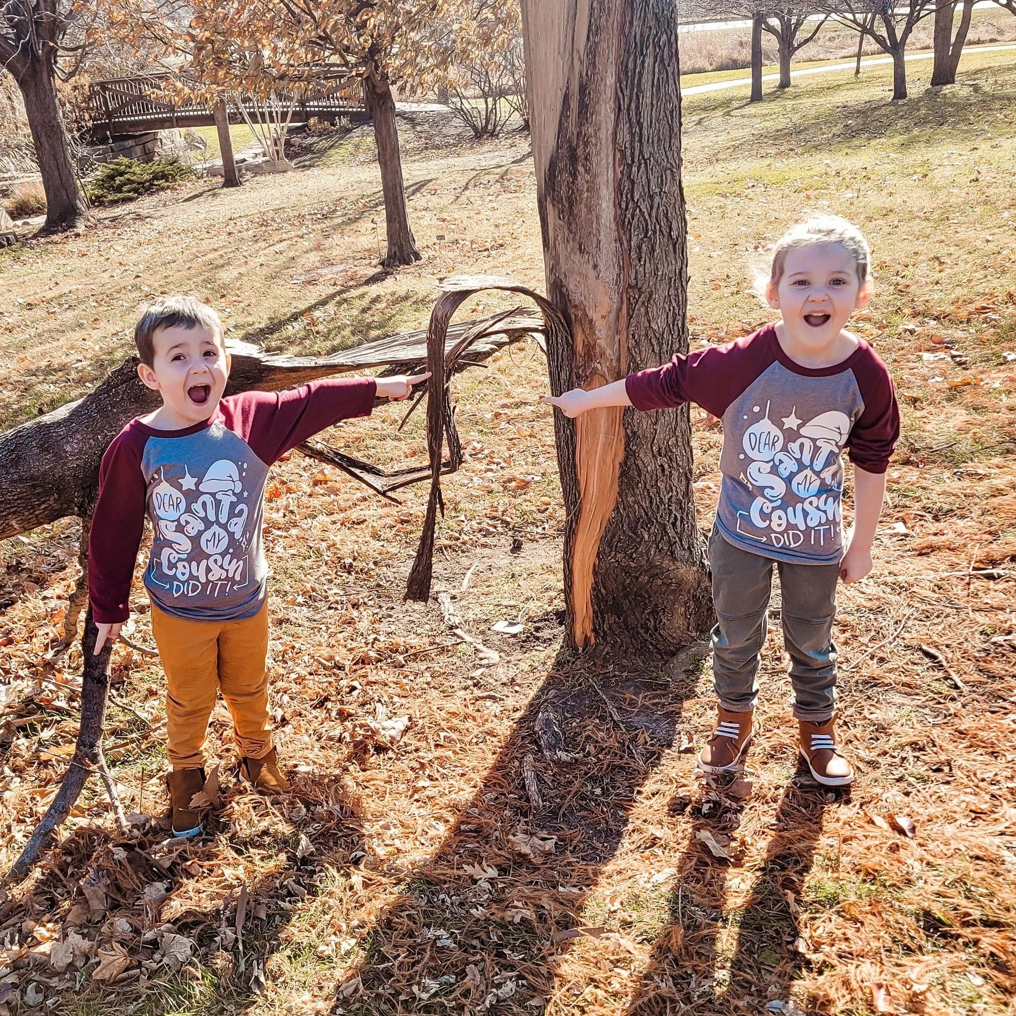Dear Santa, my ___ did it! Kids Christmas Tee