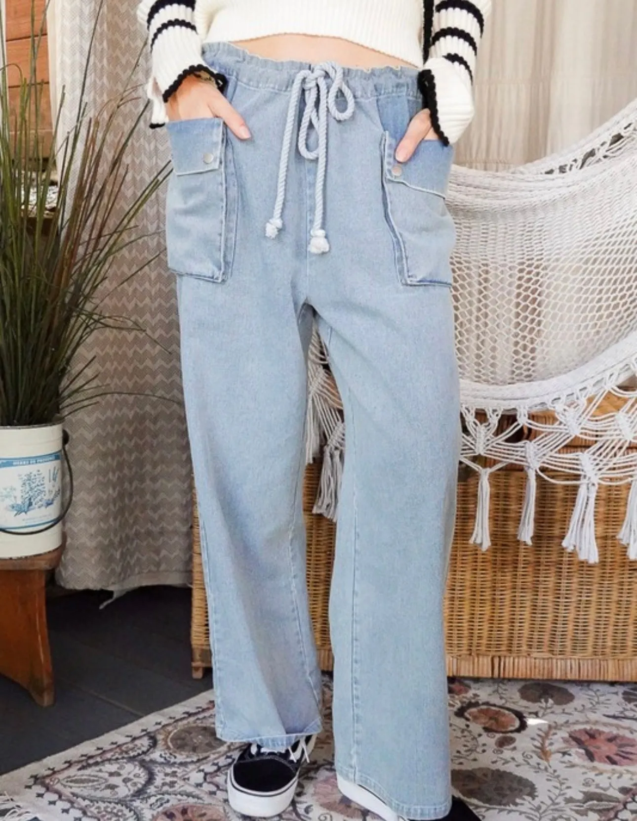 Denim Cargo Jogger