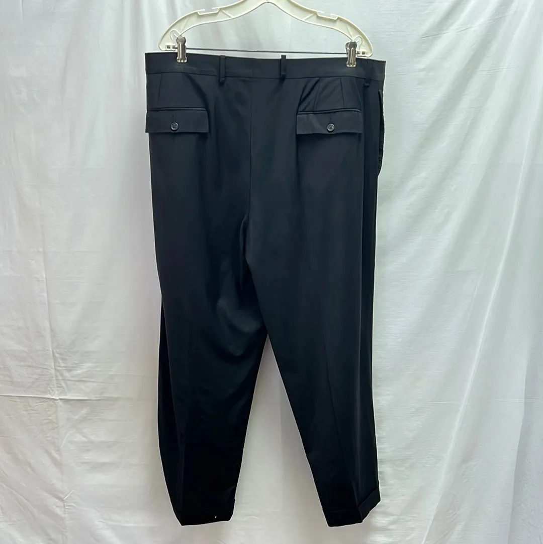 Dolce & Gabbana Black Dress Pants/Trousers w/ Cuffed Ankles -- Size 58