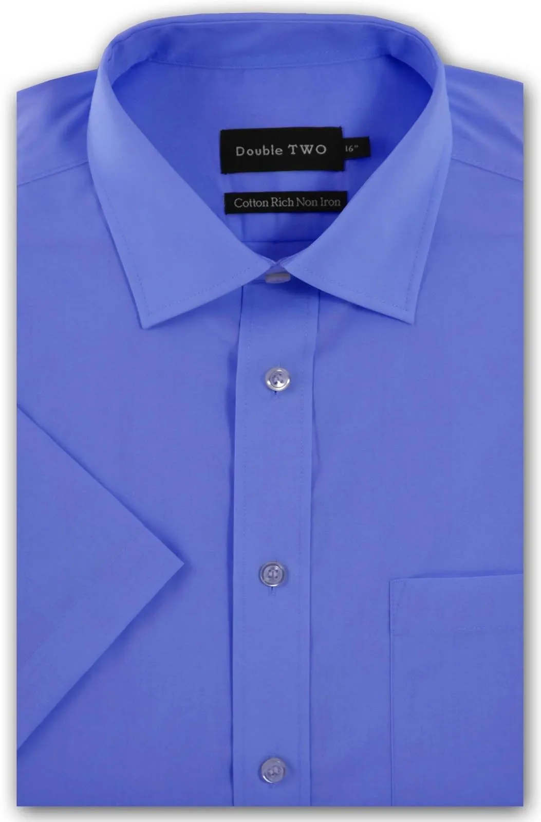 Double Two SS Non Iron Cotton Rich Shirts (4500),Collar 14.5-23, Multi Options