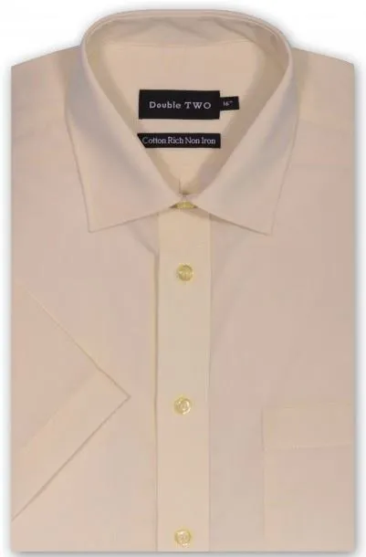 Double Two SS Non Iron Cotton Rich Shirts (4500),Collar 14.5-23, Multi Options