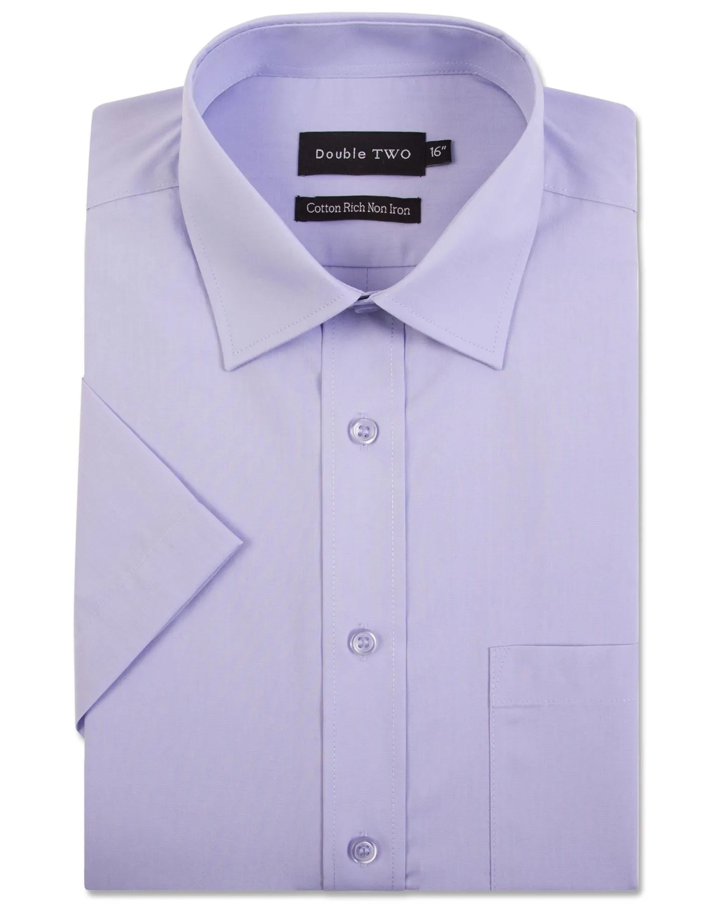 Double Two SS Non Iron Cotton Rich Shirts (4500),Collar 14.5-23, Multi Options