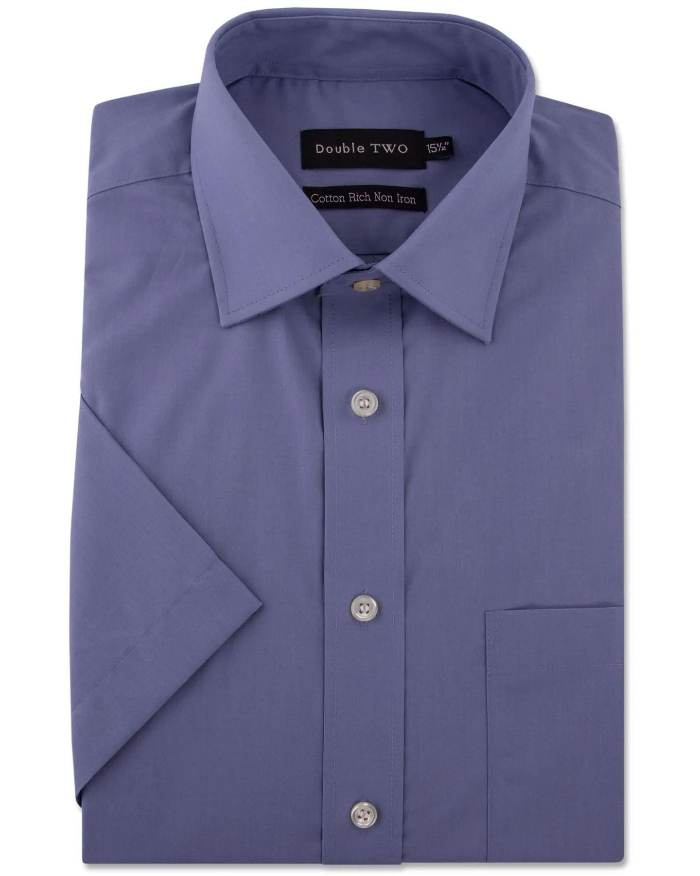 Double Two SS Non Iron Cotton Rich Shirts (4500),Collar 14.5-23, Multi Options