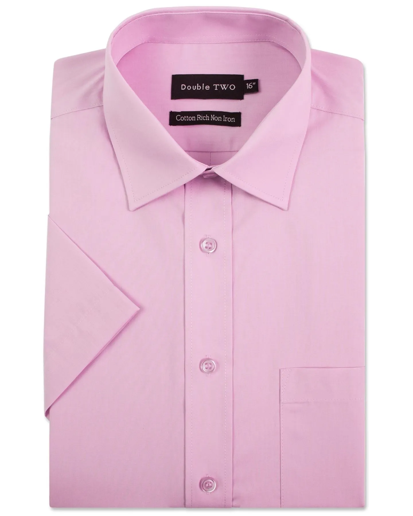 Double Two SS Non Iron Cotton Rich Shirts (4500),Collar 14.5-23, Multi Options
