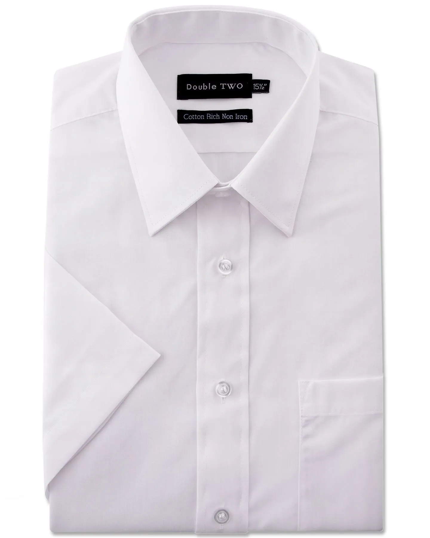 Double Two SS Non Iron Cotton Rich Shirts (4500),Collar 14.5-23, Multi Options
