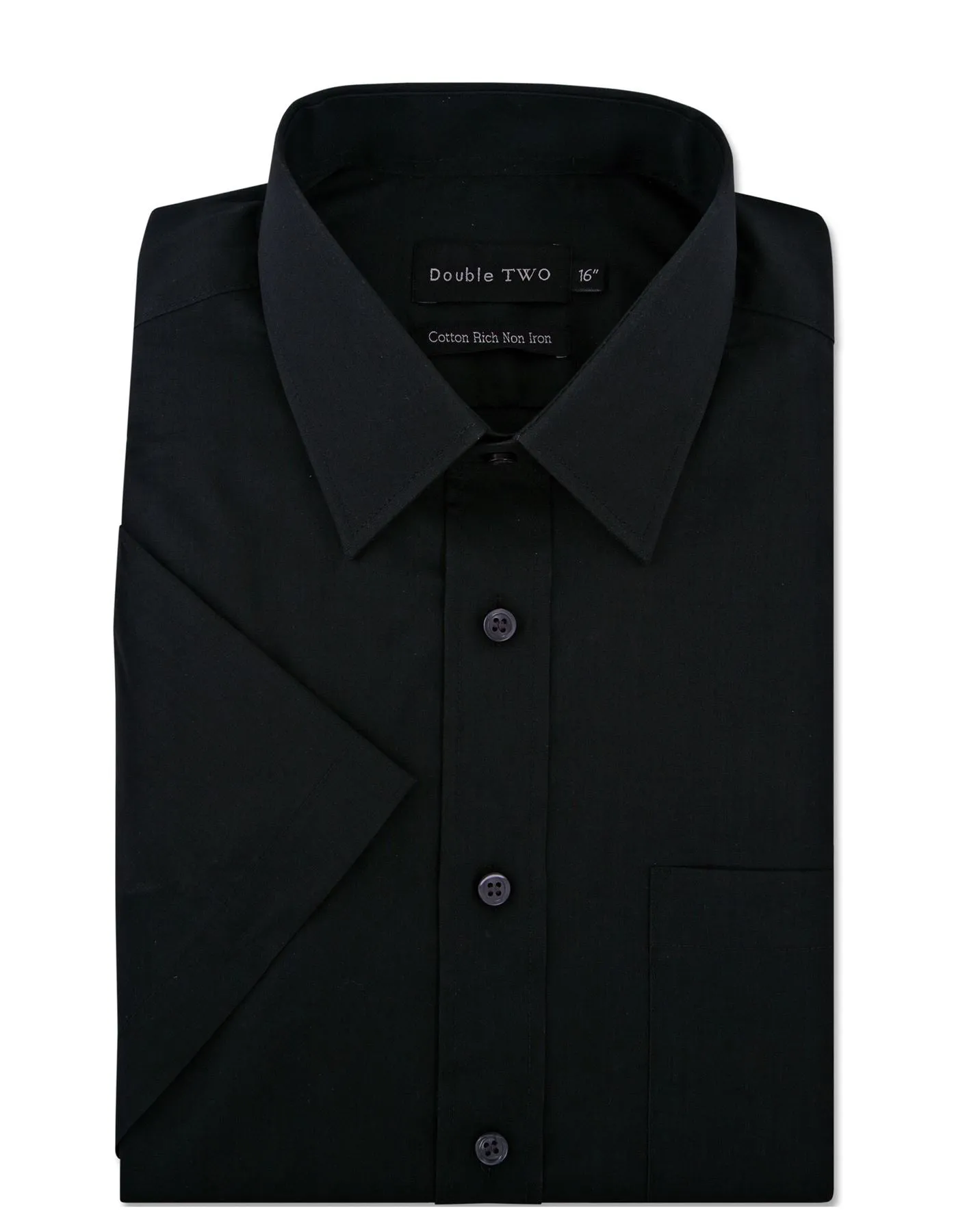 Double Two SS Non Iron Cotton Rich Shirts (4500),Collar 14.5-23, Multi Options