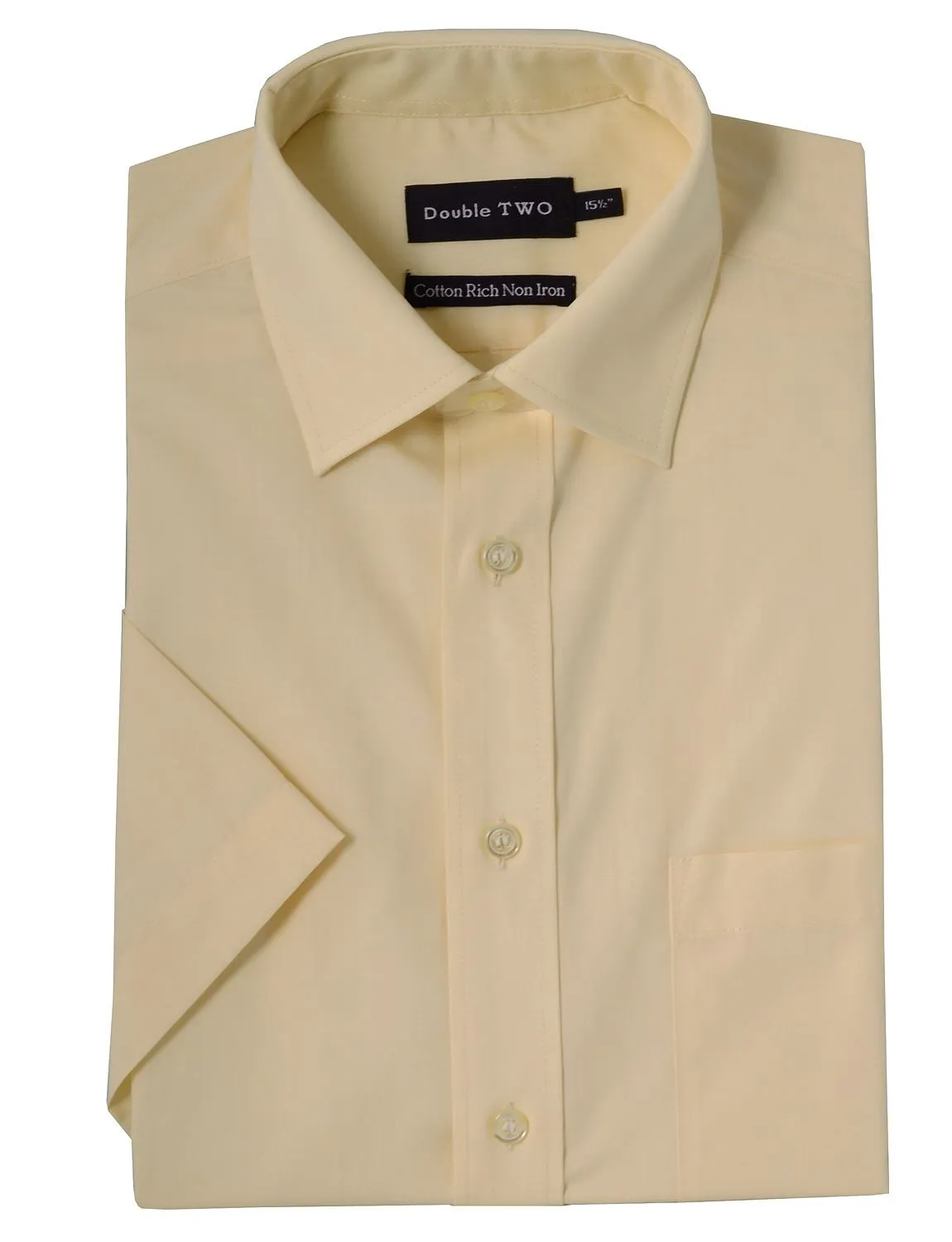 Double Two SS Non Iron Cotton Rich Shirts (4500),Collar 14.5-23, Multi Options