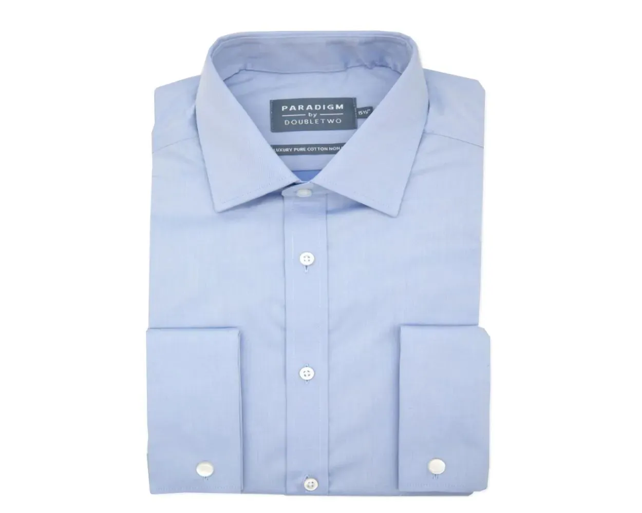 Double Two/Paradigm Men's Double Cuff Pure Cotton Non Iron Formal Shirts Size 14.5 - 23, 7 Colours