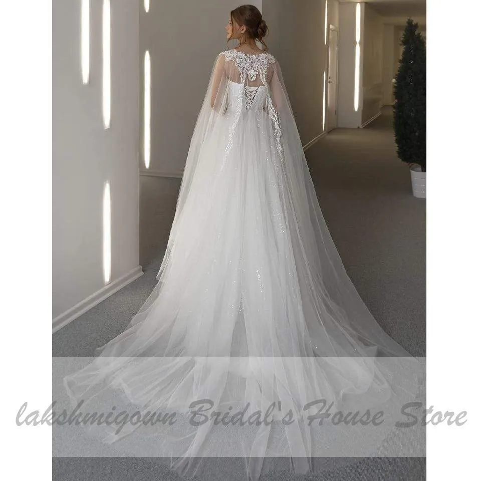 Elegant African Wedding Dresses for Women Strapless Lace Appliques