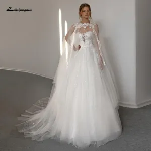 Elegant African Wedding Dresses for Women Strapless Lace Appliques